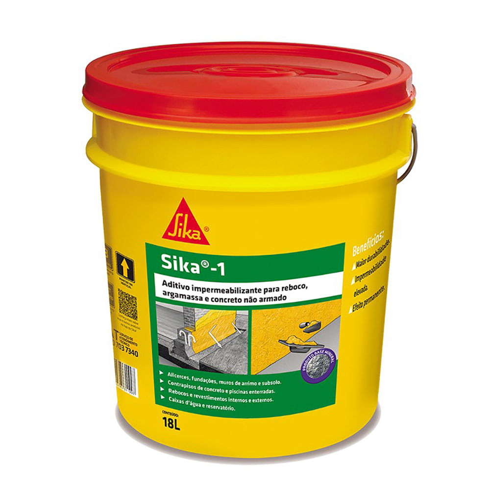 aditivo impermeabilizante sika 1 18l