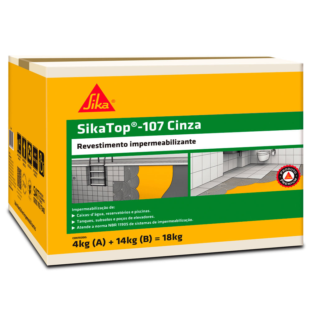 Revestimento Impermeabilizante Sikatop 107 18kg - SIKA - Cinza